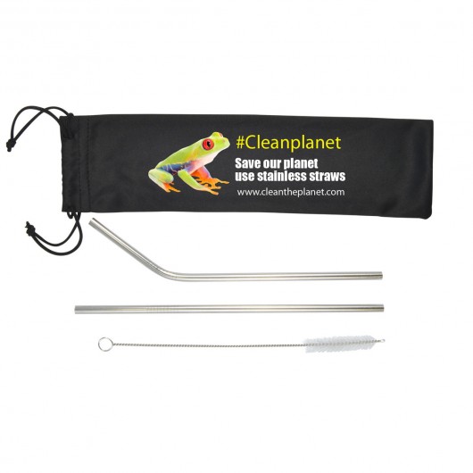 Printed Metal Straws in Pouches